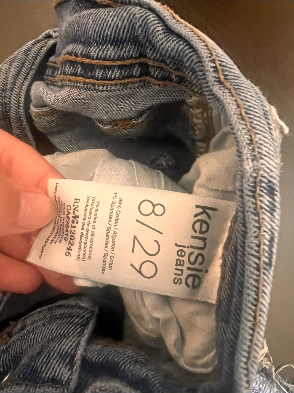 Kensie Women's Stretchy Distressed Jeans in Light Blue Wash 🐝 - Picture 4 of 7